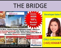 THE BRIDGE Cambodia Phnom Penh Condo, 18% Guaranteed Rental Return over 3 years!, 1 Bedroom Overseas Commercial For Sale, 344 ft², Call for Price by Catherine Ea | ClickProperty.sg